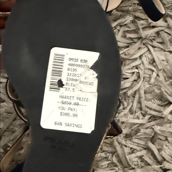 Prada Metallic Jacquard Platform Wedges - Picture 4 of 4